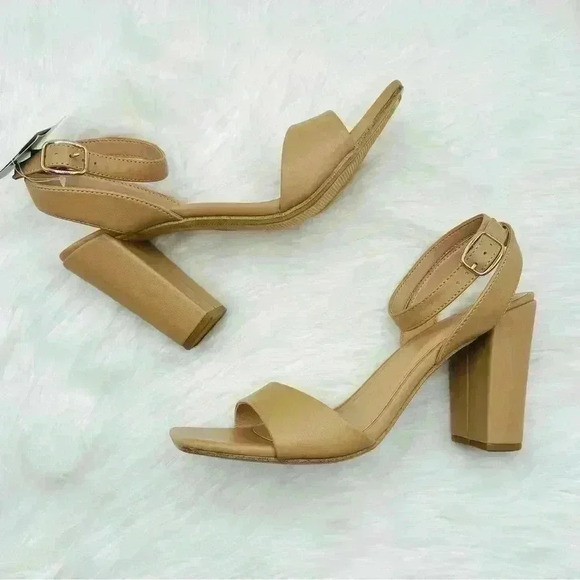 A New Day Light Tan ADR05 Sal 4” High Heel Open Toe Strappy Sandals Size 10 - Picture 6 of 8
